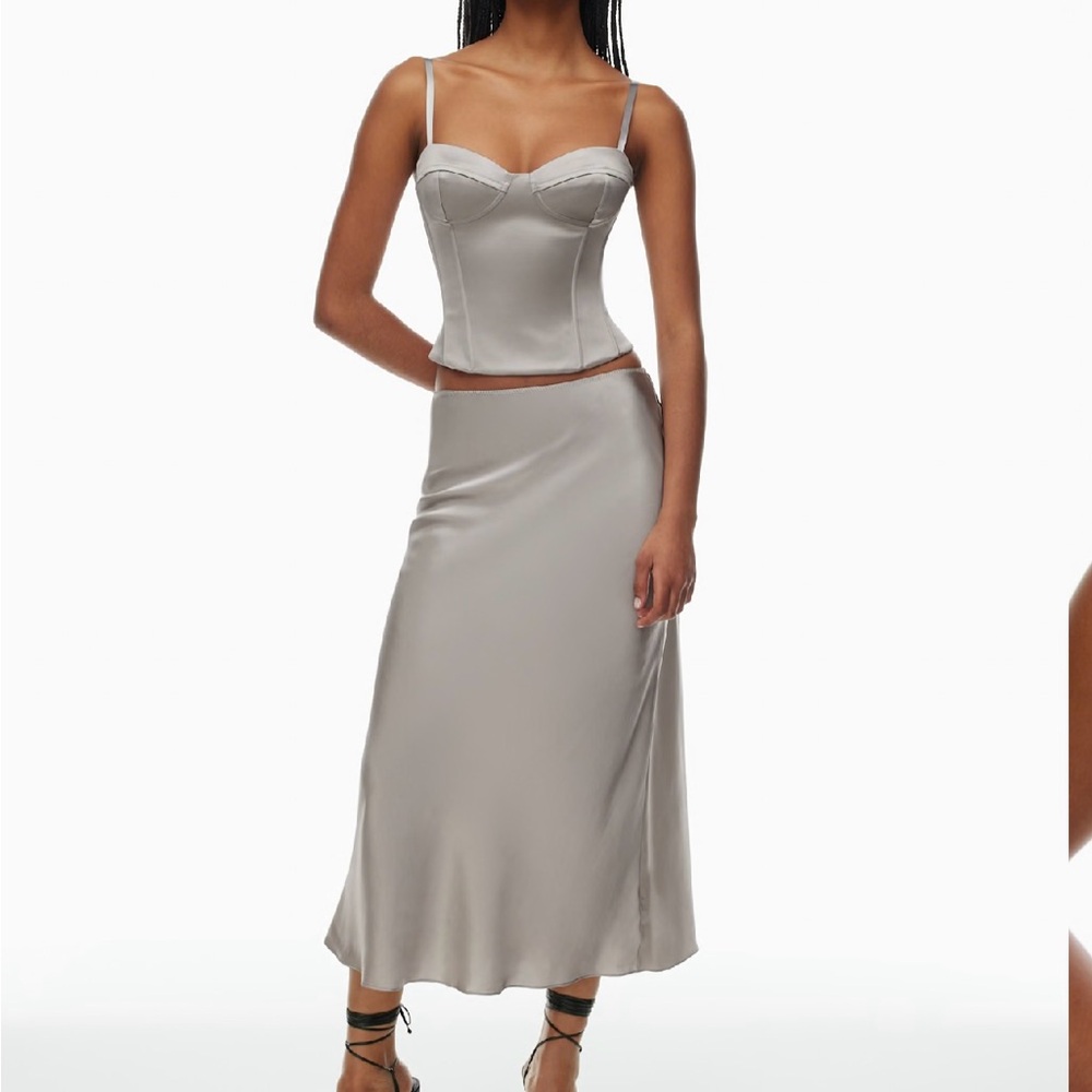 Aritzia Satin Corset Top - Gray